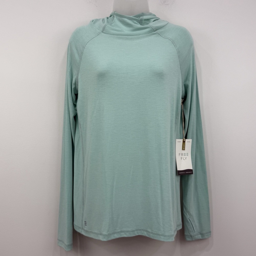 Free Fly Bamboo Shade Hoody Womens L NWT Mint Outdoors Granola Fishing Hiking